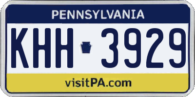 PA license plate KHH3929