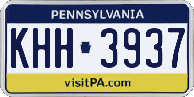 PA license plate KHH3937