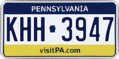 PA license plate KHH3947