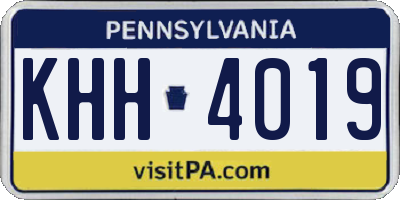 PA license plate KHH4019