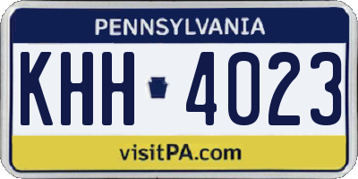 PA license plate KHH4023