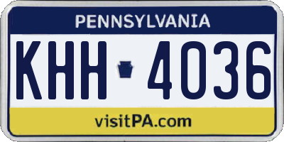 PA license plate KHH4036
