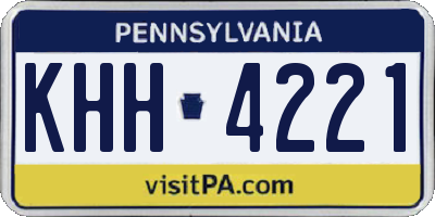 PA license plate KHH4221