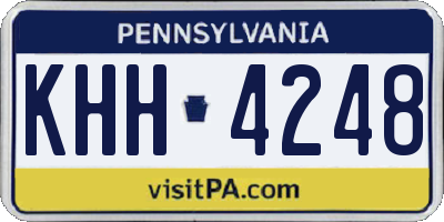 PA license plate KHH4248