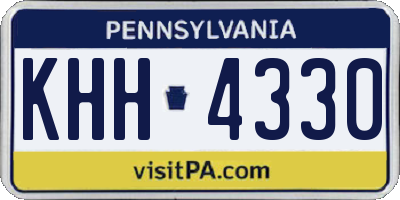 PA license plate KHH4330