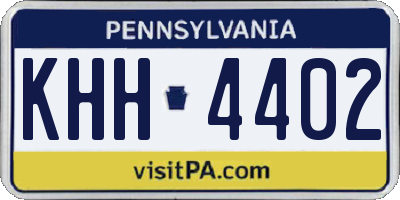 PA license plate KHH4402