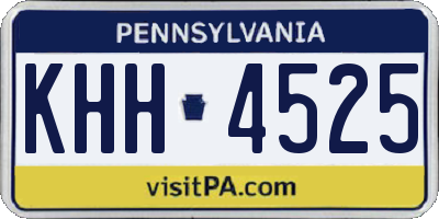 PA license plate KHH4525