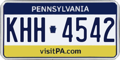 PA license plate KHH4542