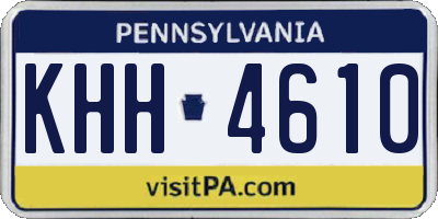 PA license plate KHH4610