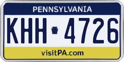 PA license plate KHH4726
