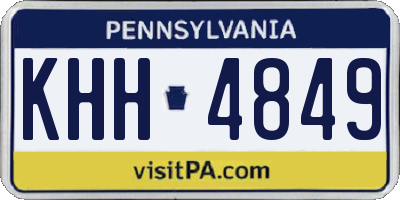 PA license plate KHH4849