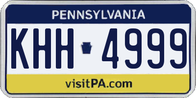 PA license plate KHH4999