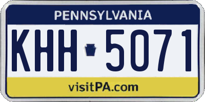 PA license plate KHH5071