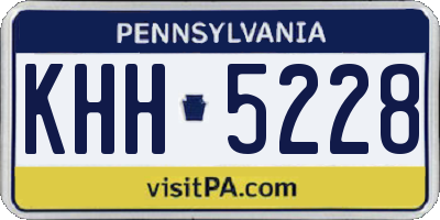 PA license plate KHH5228