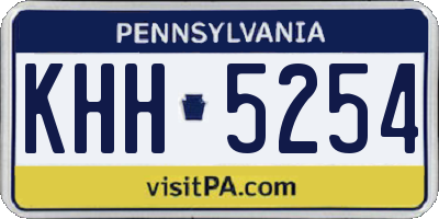 PA license plate KHH5254