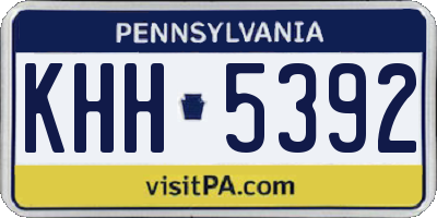PA license plate KHH5392
