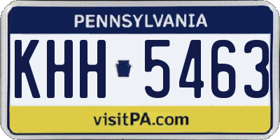 PA license plate KHH5463