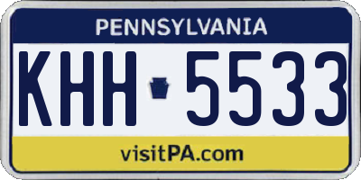 PA license plate KHH5533