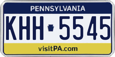 PA license plate KHH5545