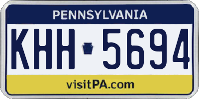 PA license plate KHH5694