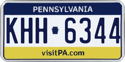 PA license plate KHH6344