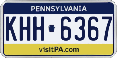 PA license plate KHH6367
