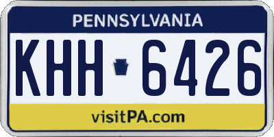 PA license plate KHH6426