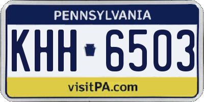 PA license plate KHH6503