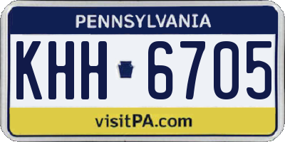 PA license plate KHH6705