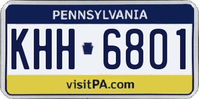 PA license plate KHH6801