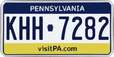 PA license plate KHH7282