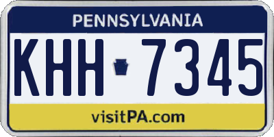 PA license plate KHH7345