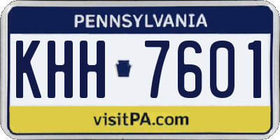 PA license plate KHH7601