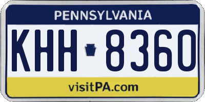 PA license plate KHH8360