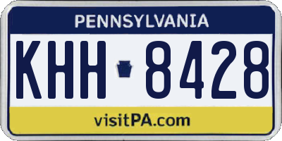 PA license plate KHH8428