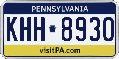 PA license plate KHH8930