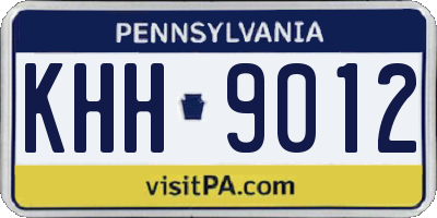 PA license plate KHH9012