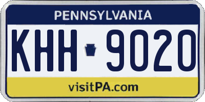 PA license plate KHH9020
