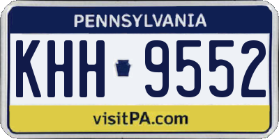 PA license plate KHH9552