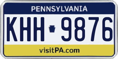 PA license plate KHH9876