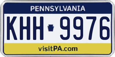 PA license plate KHH9976