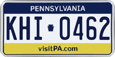 PA license plate KHI0462