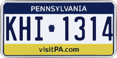 PA license plate KHI1314