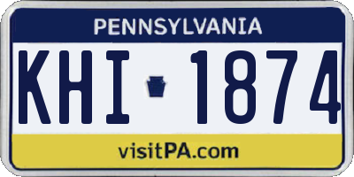 PA license plate KHI1874