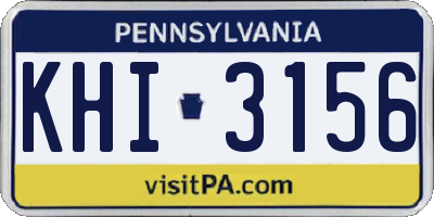 PA license plate KHI3156