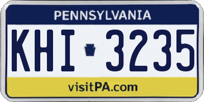 PA license plate KHI3235