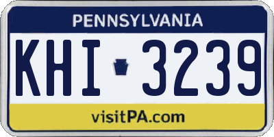 PA license plate KHI3239