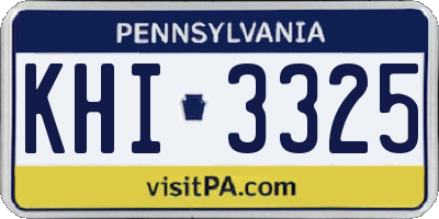 PA license plate KHI3325