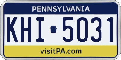 PA license plate KHI5031