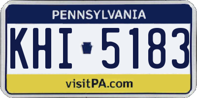 PA license plate KHI5183